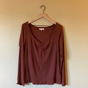 Madewell Sweetheart Neckline Long Sleeve Top Size XL